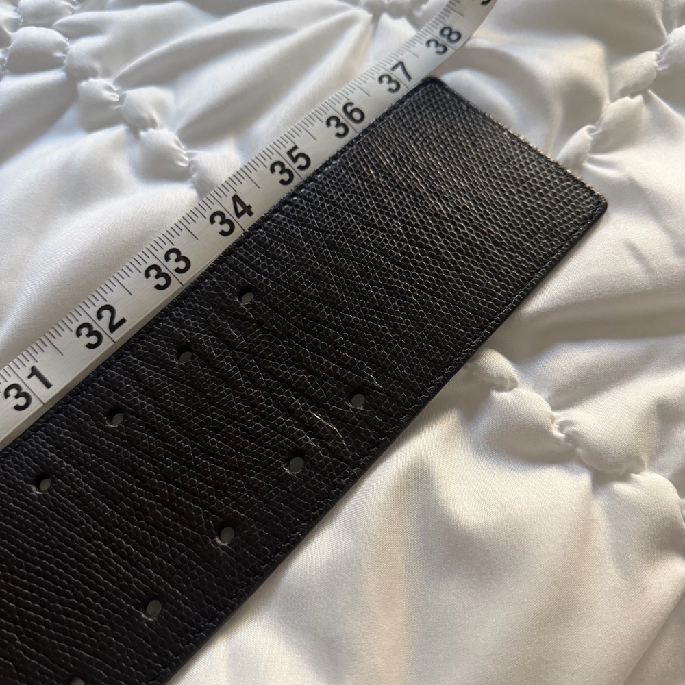 Genuine leather 3” Club Monaco Black Belt - Picture 4 of 7